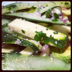Sesame Zucchini-Cucumber Salad