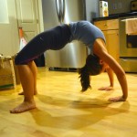 Back-bridge - start on your back and push yourself up slowly. This exercise is great for the spine.
