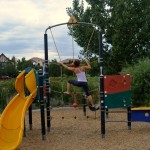 Climbing a jungle gym! There are playgrounds EVERYWHERE in Denver. Next time you pass by one, take 5 minutes find your inner child and climb, slide, pull, jump until you can't go any longer. When climbing, lift from your hips to prevent injury.