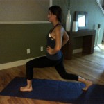 SINGLE-LEG LUNGE
 Move A: Begin in a lunge position, with your right foot forward. Quickly bring your left knee in front of you at hip height. Continue alternating as quickly as you can 30 times. Repeat on the other side
