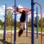 Make sure you lock your legs over the bar and perform a crunch-like situp. Alternative for weaklings like me, just perform the crunch and not the actual situp. *Note* - After your workout, simply hanging like this will increase blood flow and circulation and is very relaxing.