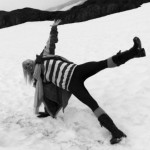 Today's anywhere workout challenge - 30 second snow side plank holds with a leg lift on top of a glacier