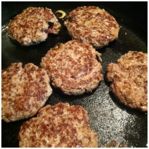 5. Make burger patties that match the size of your sweet potato discs. Grill or cook them to desired done-ness.