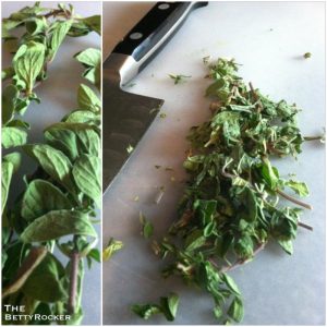 5. Chop fresh marjoram and set aside for garnish.