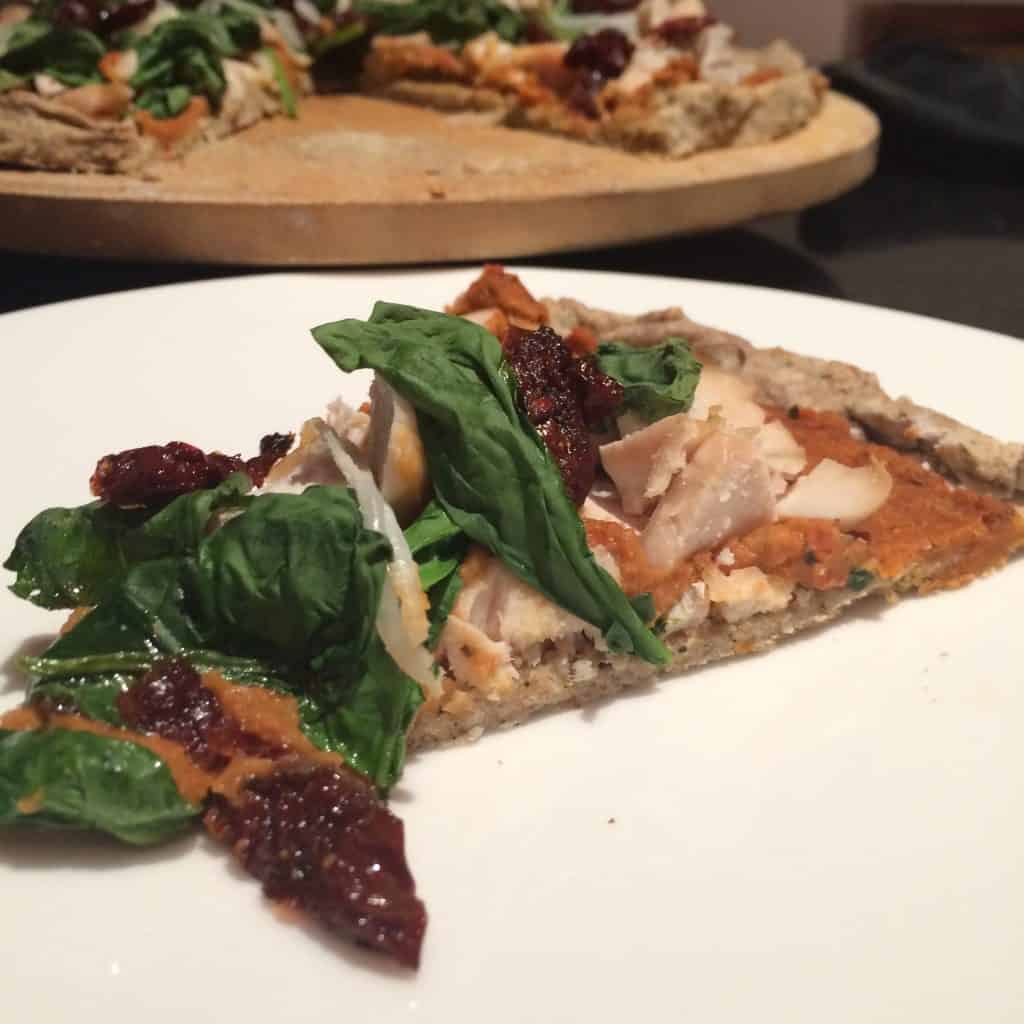 Sundried Tomato Pizza crust and toppings (gluten free, dairy free