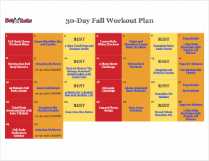 30-Day Fall Workout Plan (calendar) - The Betty Rocker