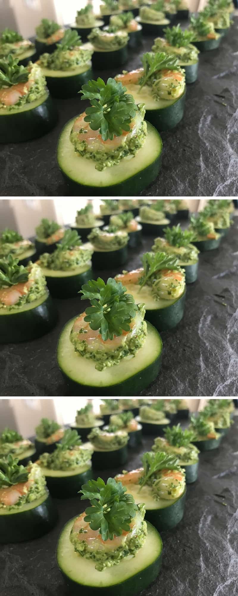 Betty Rocker, pesto shrimp sliders