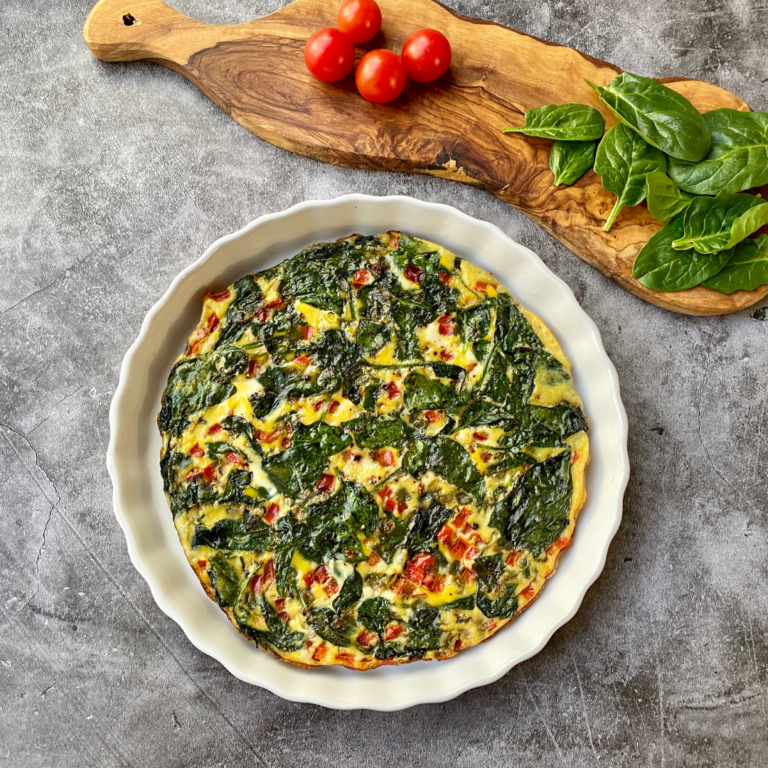 Spinach Red Pepper Frittata - The Betty Rocker