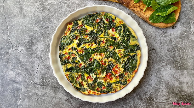 Spinach Red Pepper Frittata The Betty Rocker 